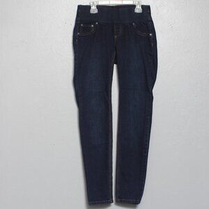 Indigo blue dark wash skinny maternity jeans